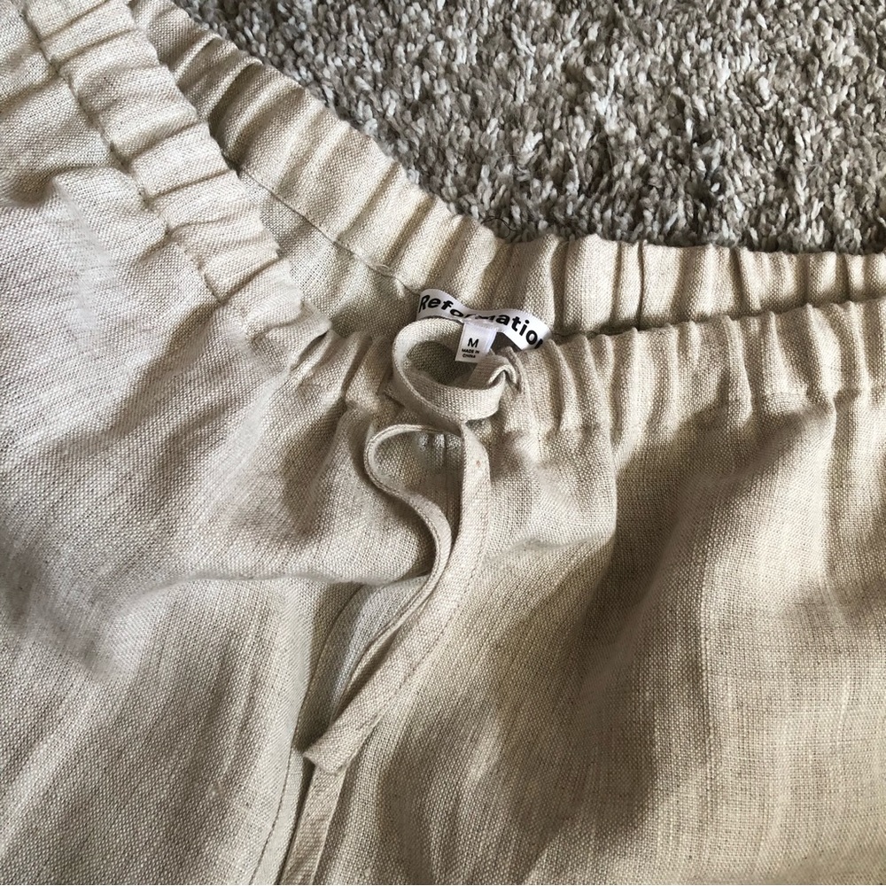 Reformation Ethan Linen Pant - Oatmeal - Picture 4 of 8